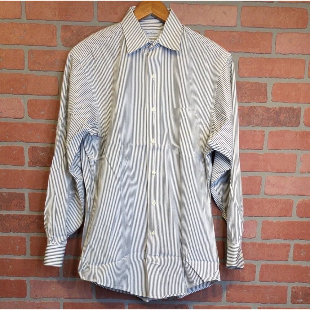 Brooks Brothers Mens Dress Shirt Striped Size15-32/33 100% Cotton Slim Fit